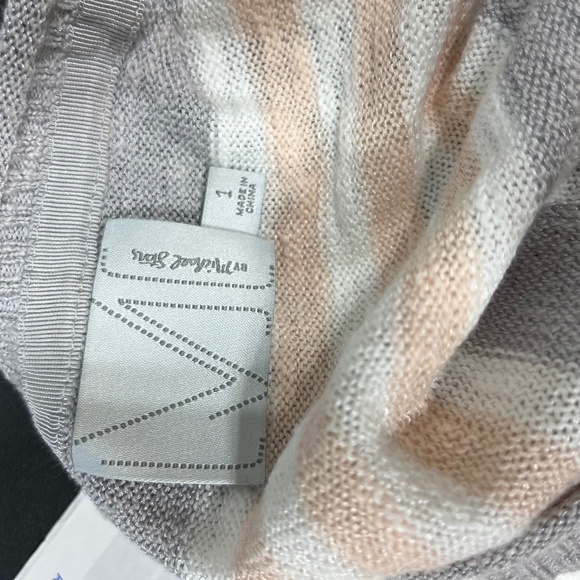 Michael Stars Lightweight Knit Seater white/gray/peach Stripes Size 1 - Picture 2 of 10